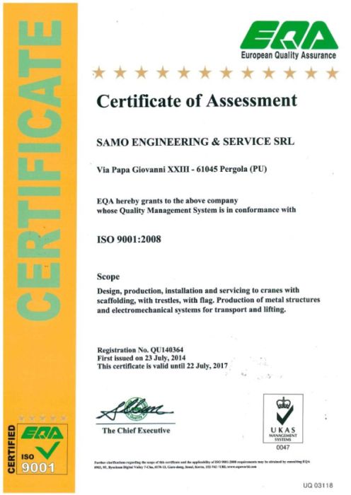 Assessement ISO 9001